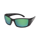 Óculos de sol polarizados de vidro Costa Del Mar Blackfin 580G - espelho preto / verde brilhante - grandes