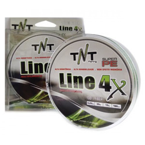 Linha Multifilamento 0,35MM TNT Line 4X Verde (50LBS C/100MT)