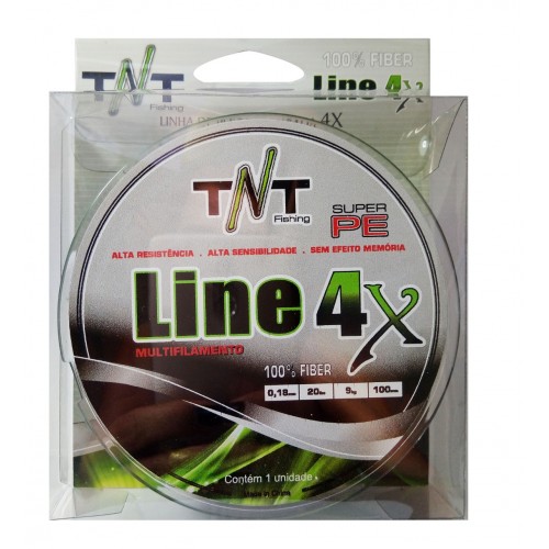 Linha Multifilamento 0,26MM TNT Line 4X Verde (35LBS C/100MT)